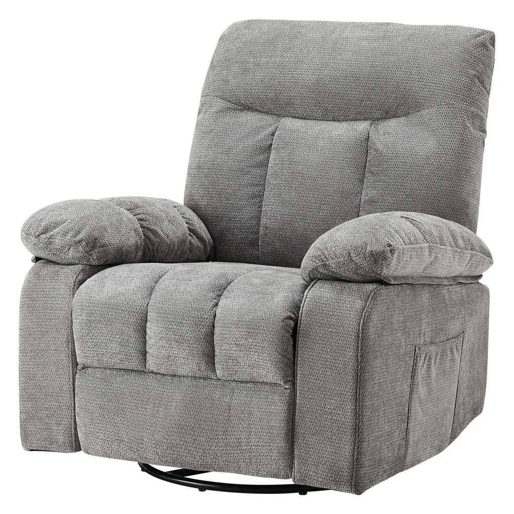 VANECL Swivel Rocker Recliner Chair with Vibration Massage & Lumbar Heating, Adjustable Rotating Lounge Sofa
