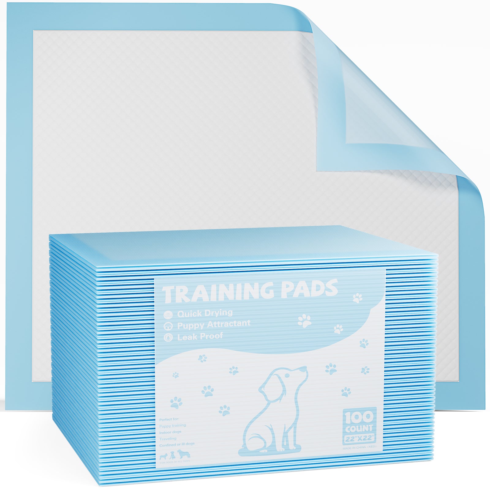 VANECL Disposable Leak-Proof Quick Dry Puppy Pee Pads, Super Absorbent Dog Training Pads 100 Count Pack
