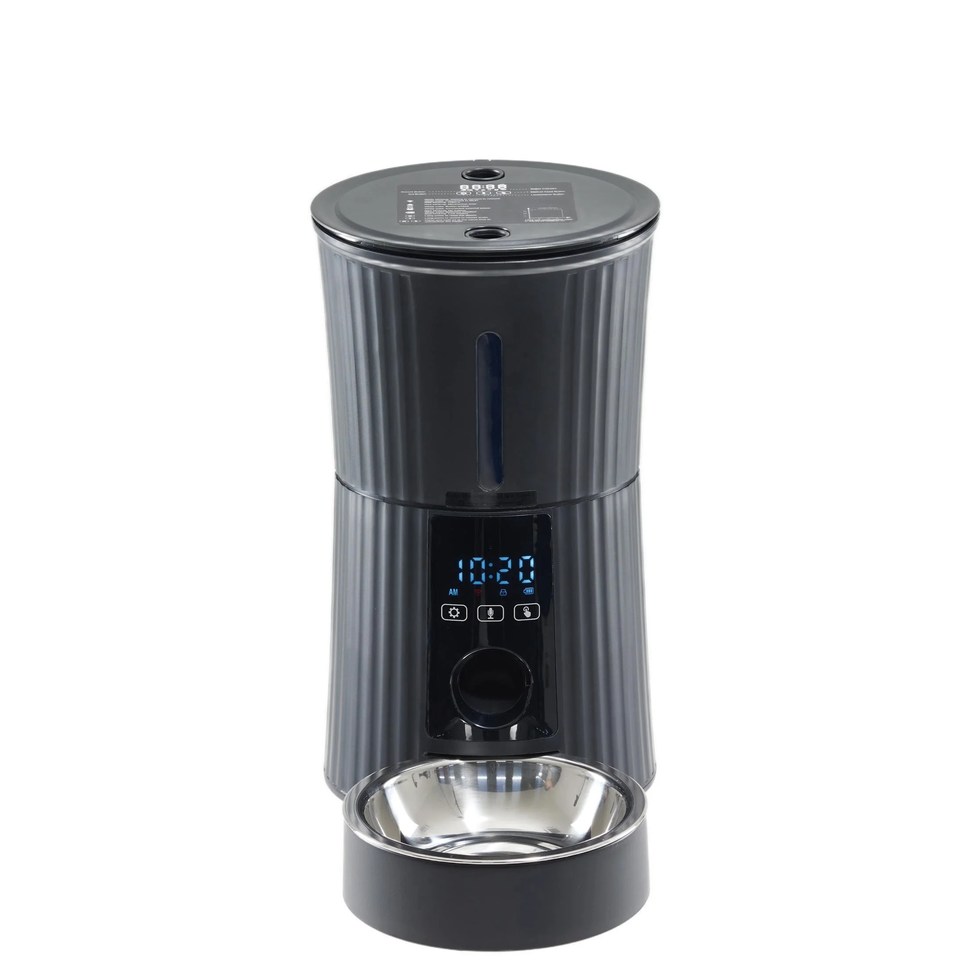 VANECL 4L WiFi Smart Automatic Pet Feeder, APP Remote Control Timed Dry Food Dispenser with Voice Recorder, Dual Power Anti-Jam Feeding Bowl for Cats & Small Medium Dogs