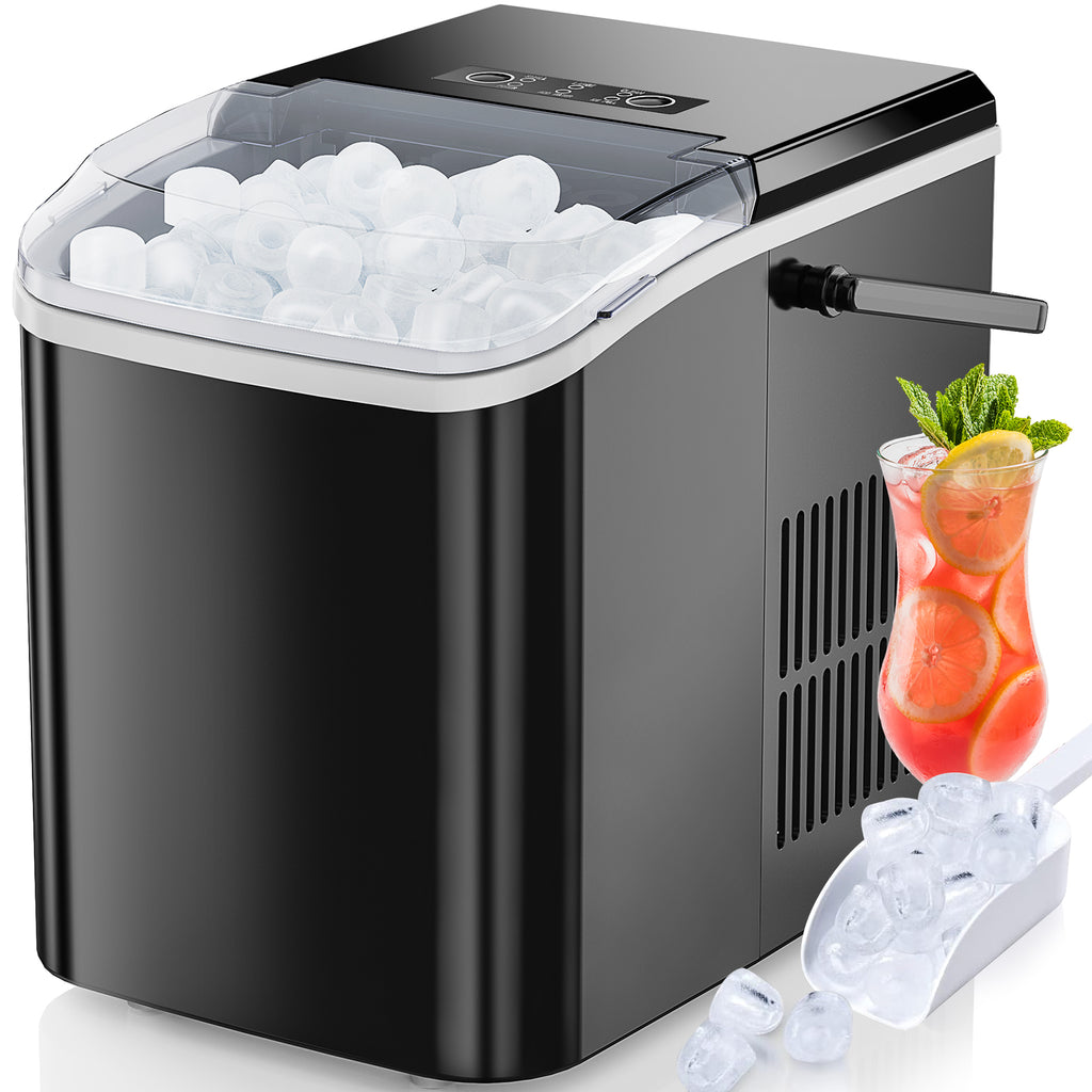 VANECL Portable Countertop Bullet Ice Maker, Auto Self-Clean Ice Machine with Carry Handle, Removable Ice Basket & Ice Scoop for Home, RV, Bar, Camping Parties