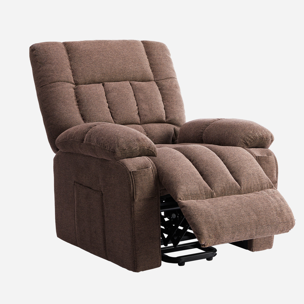 VANECL Adjustable Massage Recliner Single Sofa Chair with Heating & Side Storage, Fabric Reclining Lounge for Living Room Bedroom
