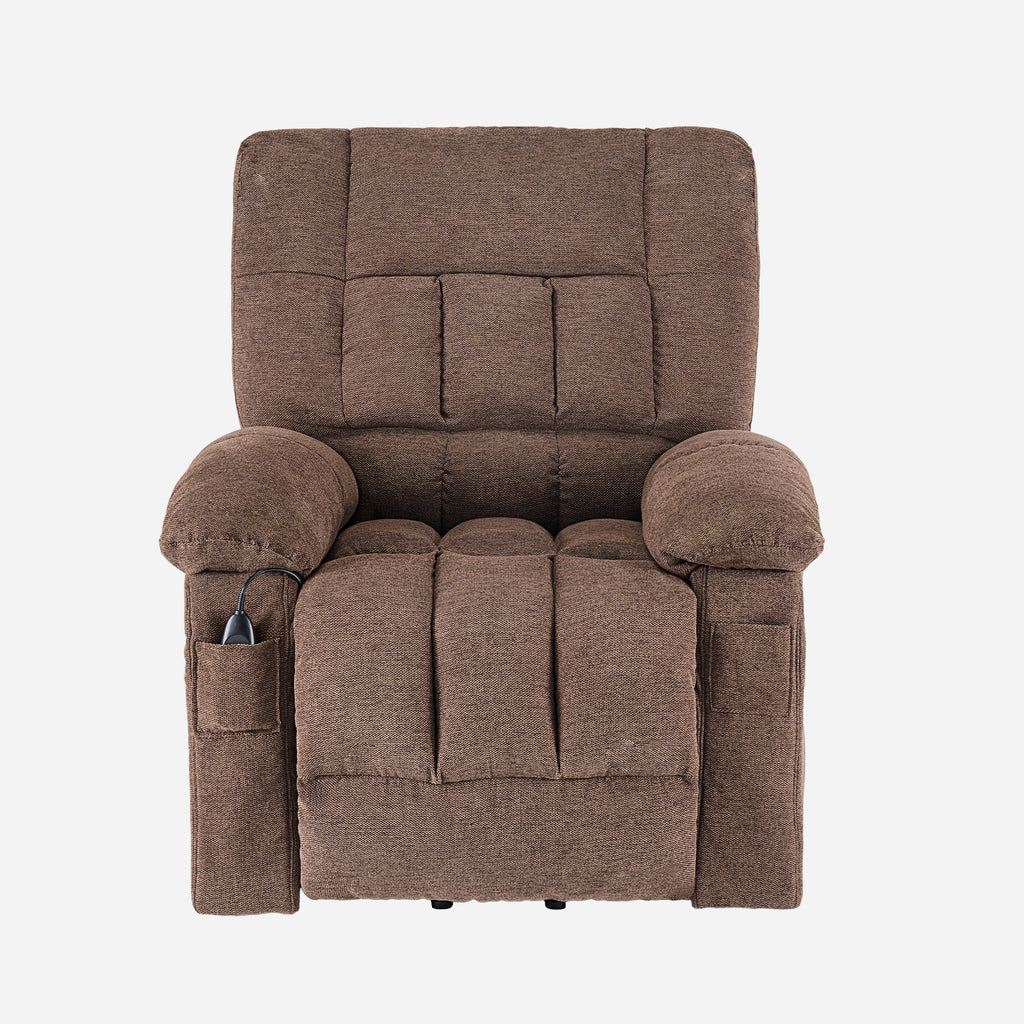 VANECL Adjustable Massage Recliner Single Sofa Chair with Heating & Side Storage, Fabric Reclining Lounge for Living Room Bedroom