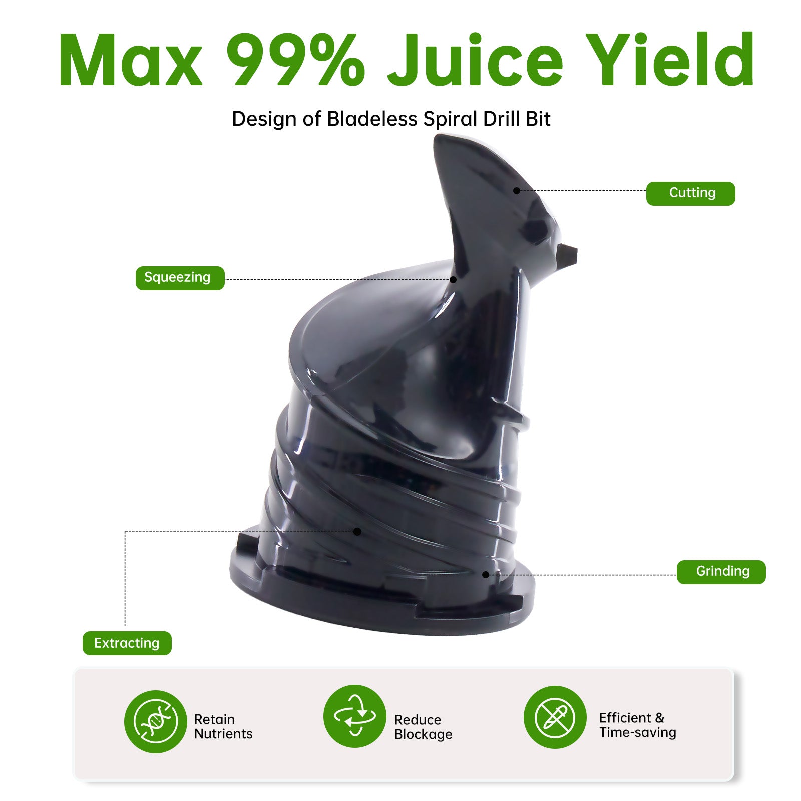 VANECL Slow Masticating Cold Press Juicer, 4.25in Wide Chute Whole Fruit Vegetable Juicer, Easy Clean Reverse Anti-Clog Cold Press Juice Extractor