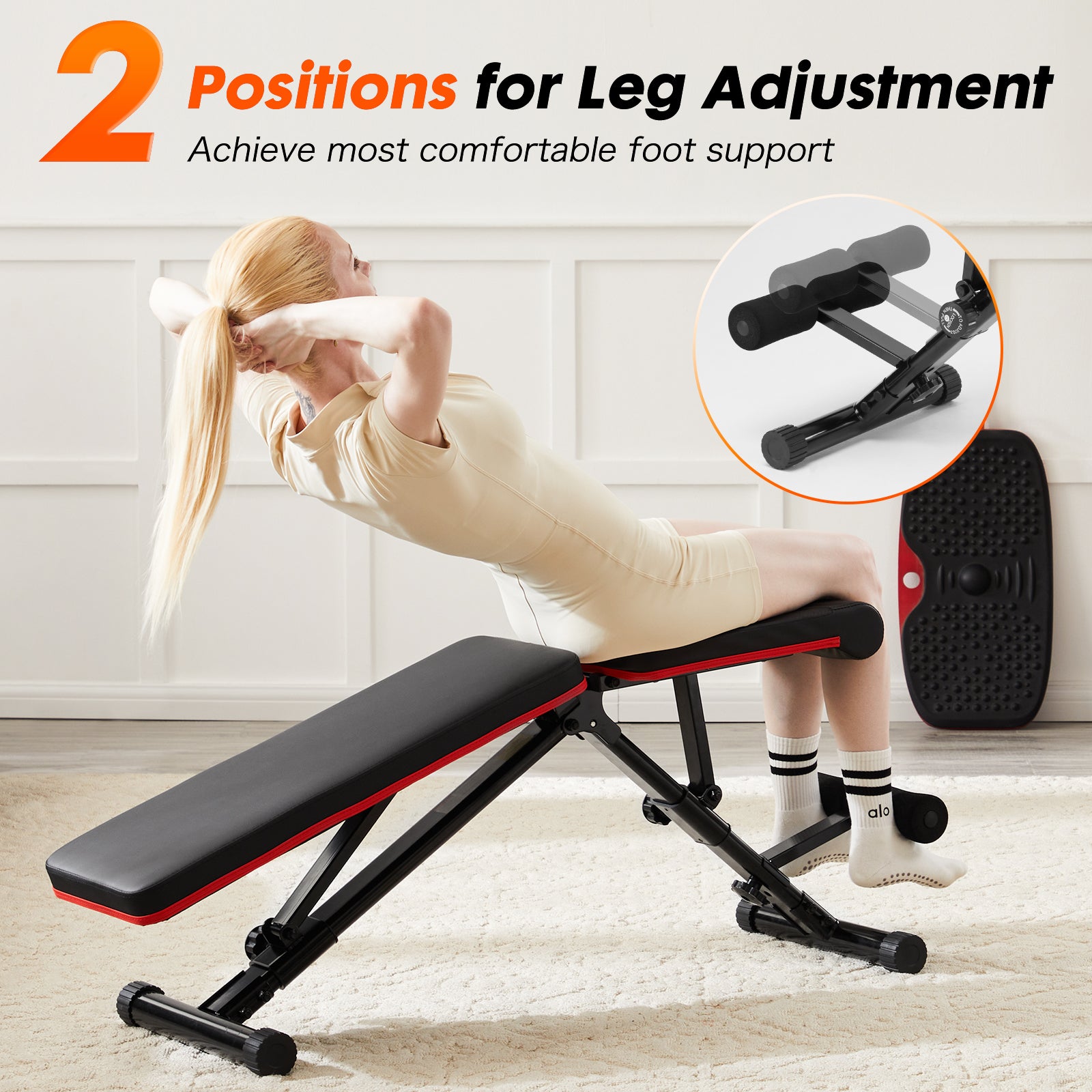 VANECL Adjustable Foldable Weight Bench 795 LBS Capacity, Multi-Position Incline Decline Flat Workout Bench Press for Full Body Strength Training Home Gym