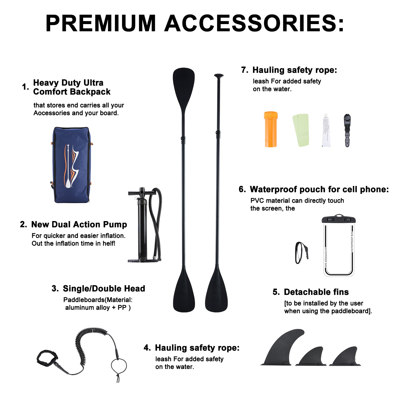VANECL 10ft 5in Inflatable Stand Up Paddle Board, Wide Stable Non-Slip SUP Board with Full Accessories Pack for Adults & Youths
