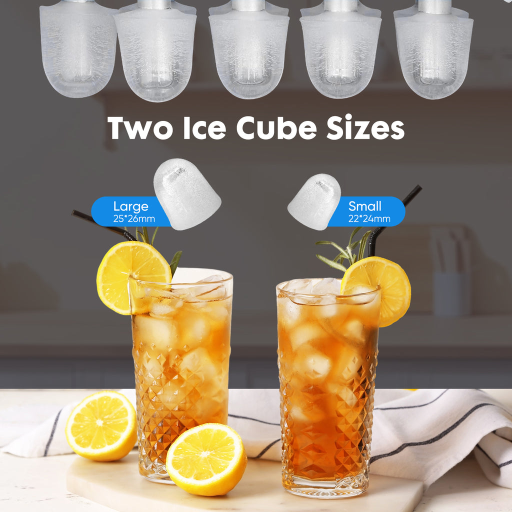 VANECL Portable Countertop Bullet Ice Maker, Auto Self-Clean Ice Machine with Carry Handle, Removable Ice Basket & Ice Scoop for Home, RV, Bar, Camping Parties
