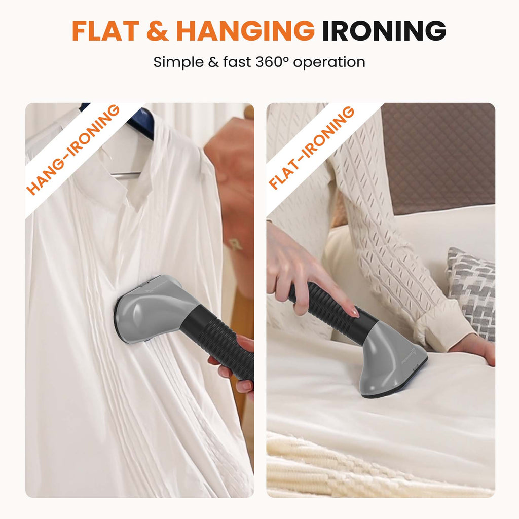 VANECL 1500W Upright Garment Steamer with Rolling Wheels, 1.7L Large Water Tank Vertical Clothes Steamer for Home & Commercial Use