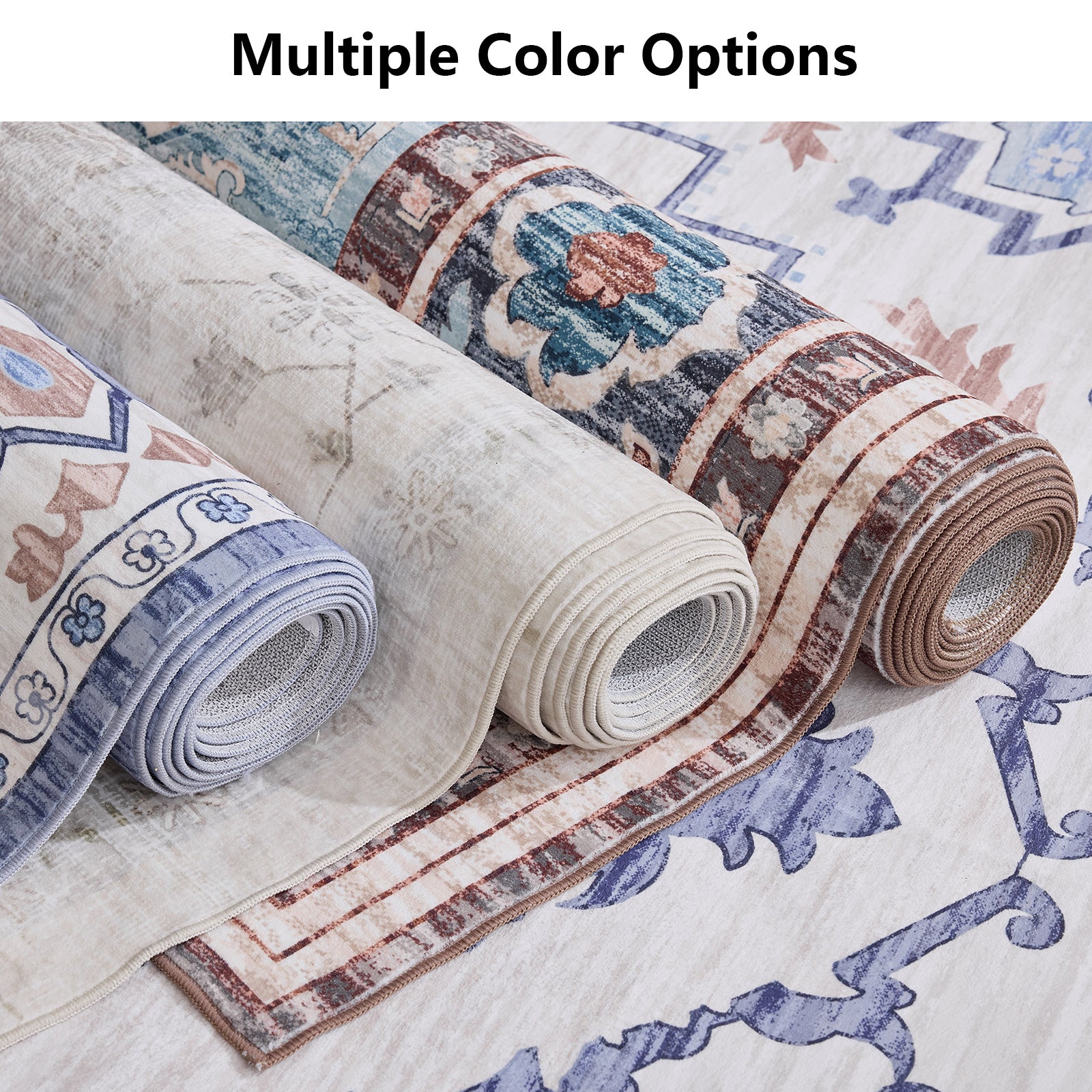 VANECL 8'x10' Nordic Style Polyester Area Rug, Anti-Stain Easy Care Silent Large Carpet, Low Pile Non Slip Floor Rug for Large Living Room Bedroom Home Decoration