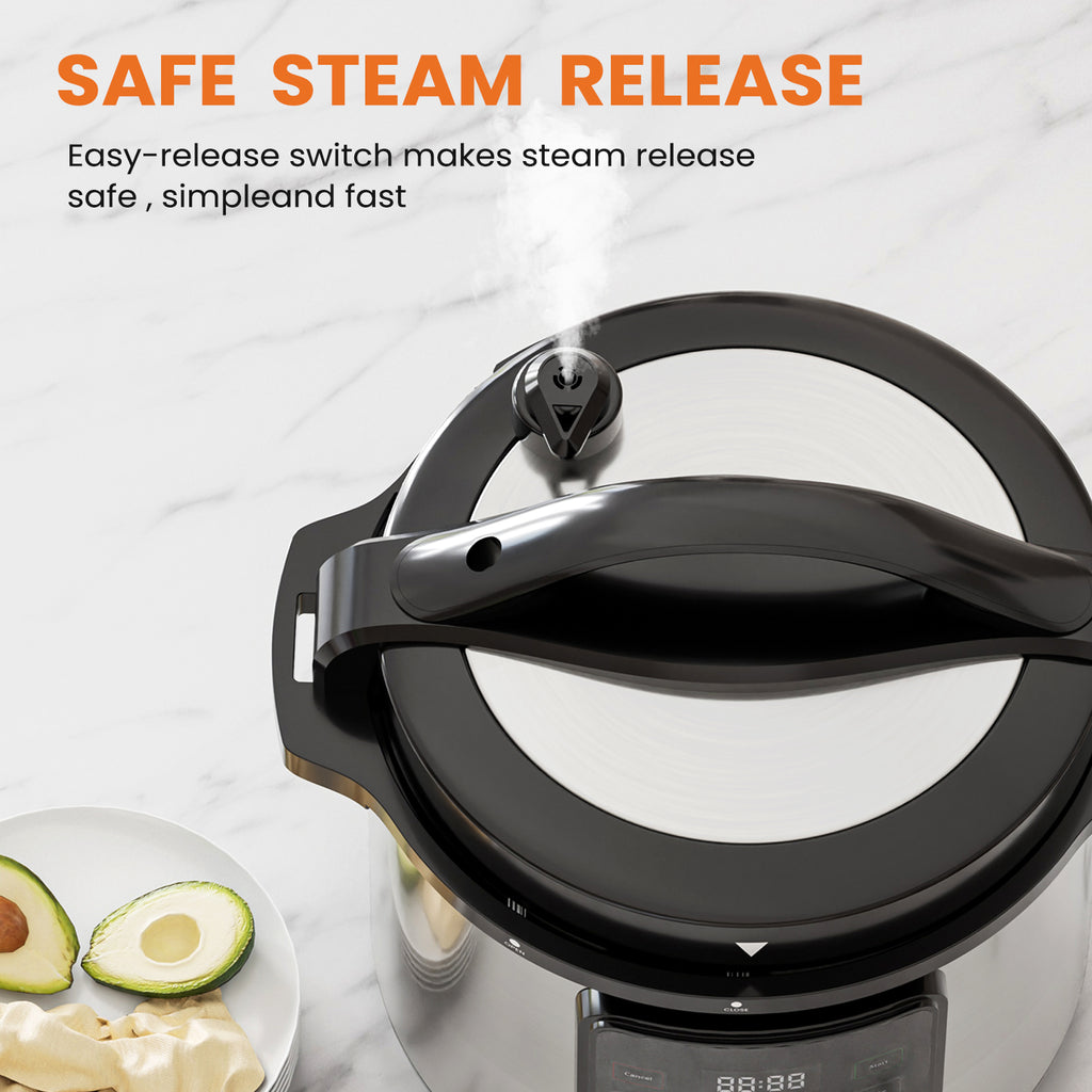 VANECL 9-in-1 Multi-Functional Electric Pressure Cooker, 12 Preset Menu Smart Rice Slow Cooker with Ceramic Inner Pot & Delay Start Function