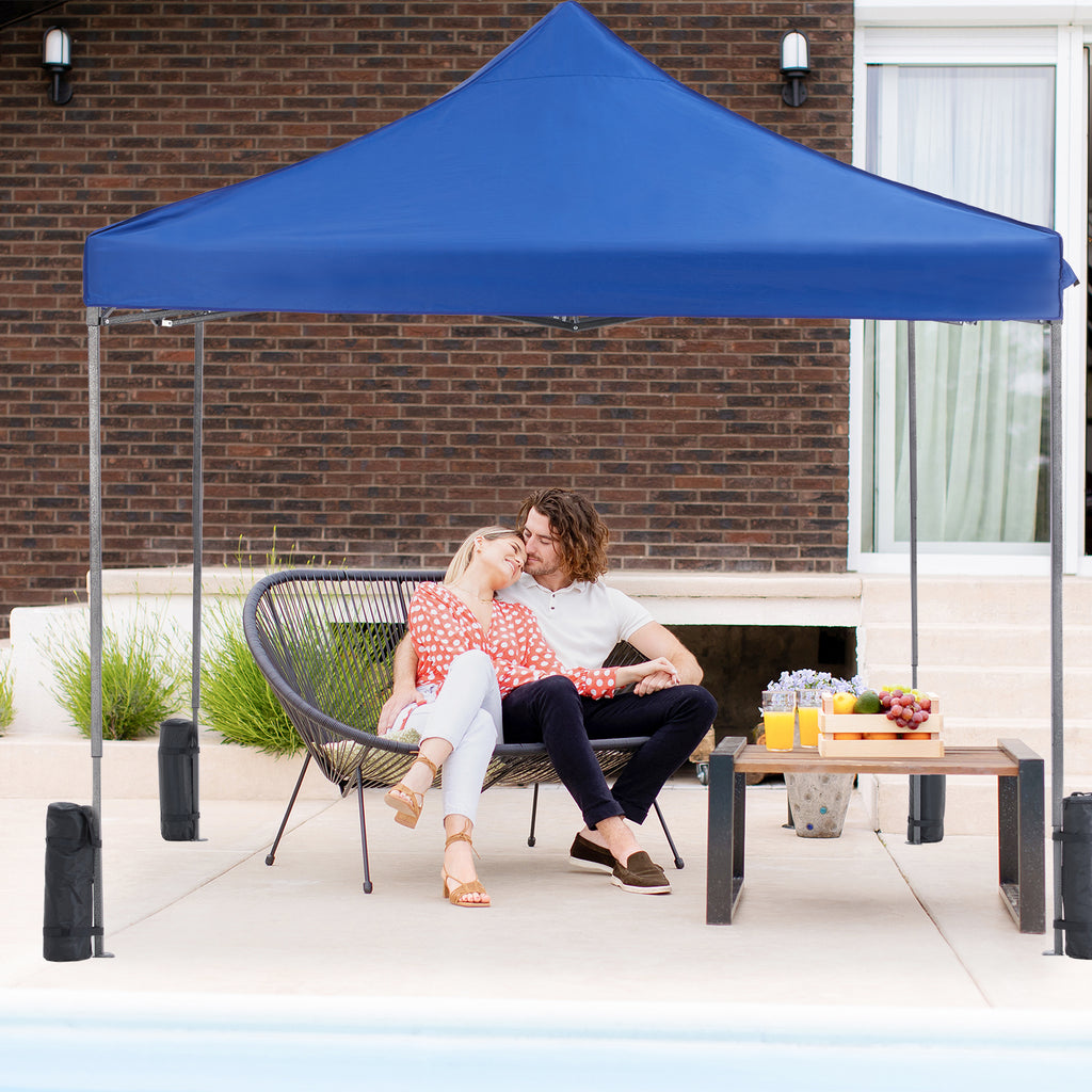 VANECL 10×10FT Pop Up Canopy Tent, Instant Portable Waterproof Sun Shelter with Adjustable Height for Beach Camping Party Outdoor Shade