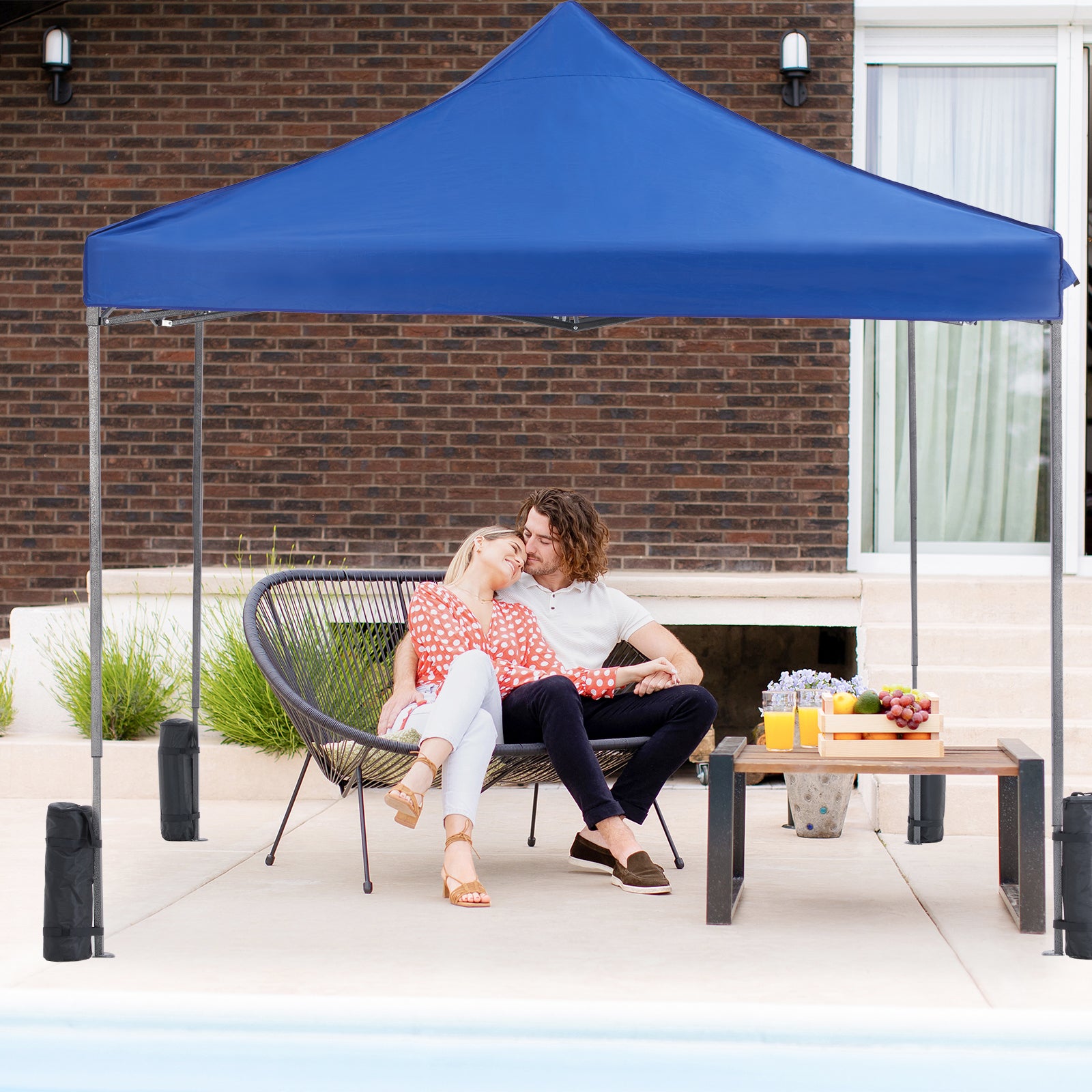 VANECL 10×10FT Pop Up Canopy Tent, Instant Portable Waterproof Sun Shelter with Adjustable Height for Beach Camping Party Outdoor Shade