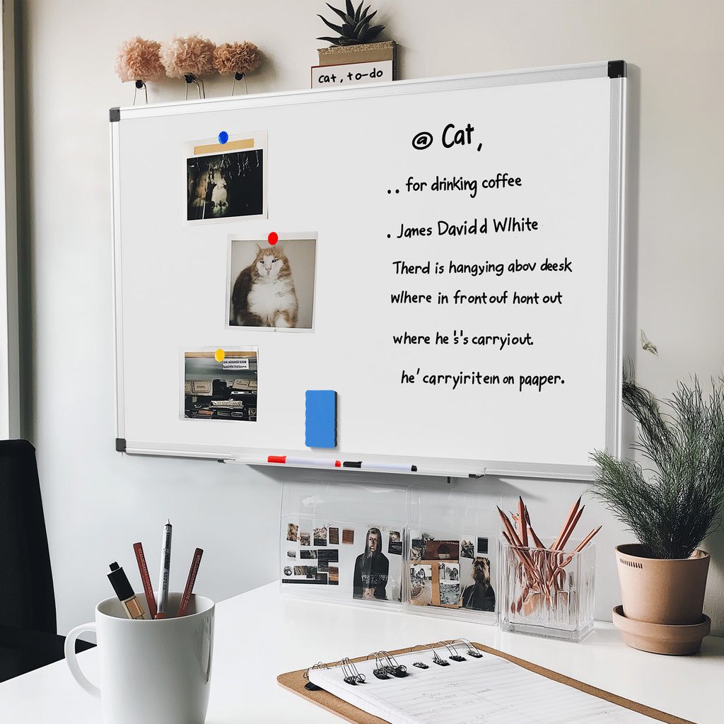 VANECL 36×24 Inch Magnetic Dry Erase WhiteB0ard, Silver Aluminum Framed Marker B0ard with Full Accessories for Office School Home