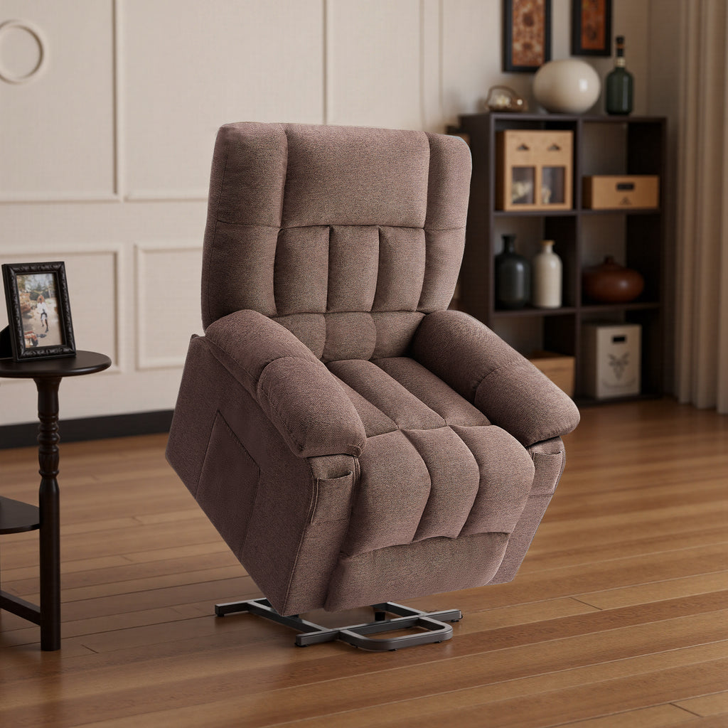 VANECL Adjustable Massage Recliner Single Sofa Chair with Heating & Side Storage, Fabric Reclining Lounge for Living Room Bedroom