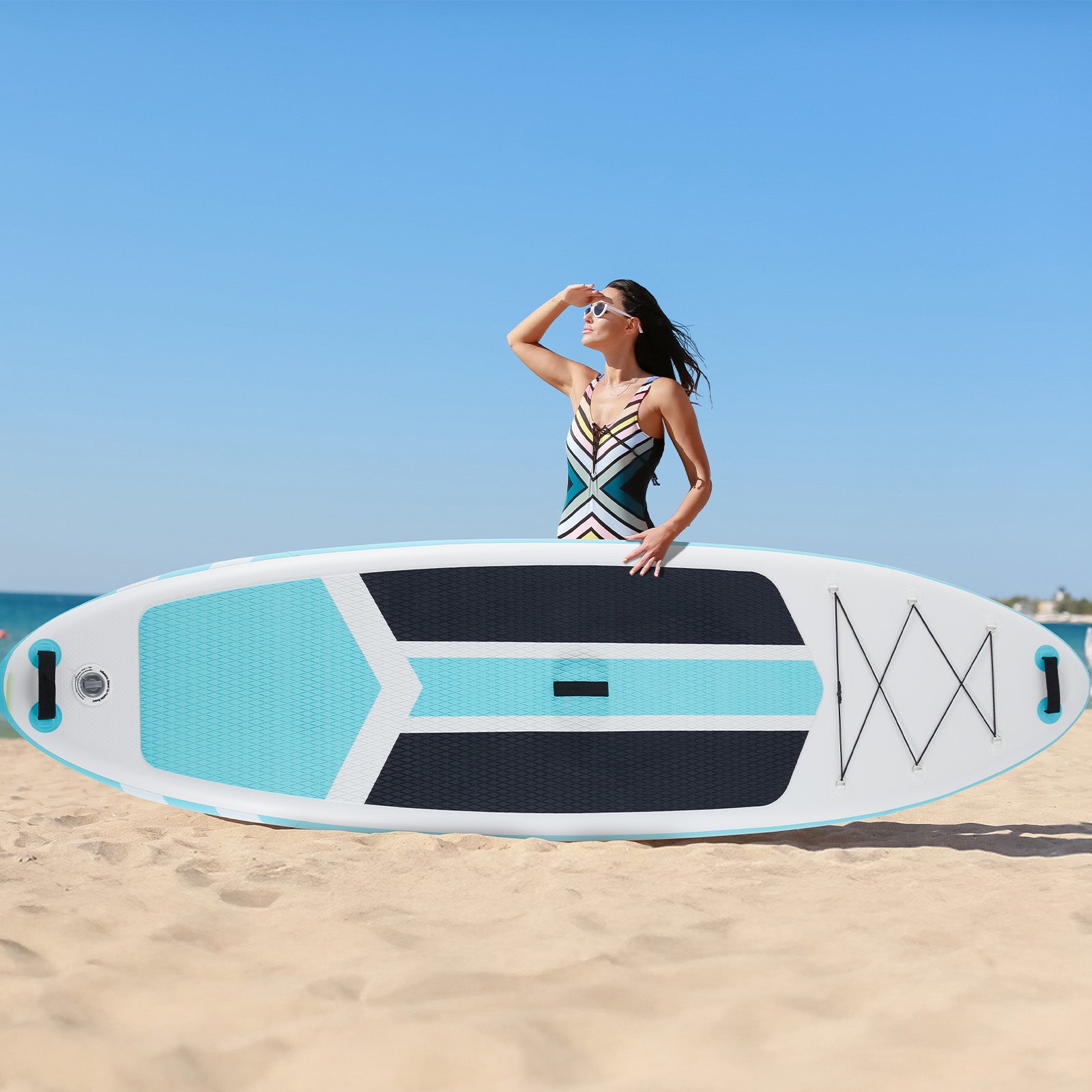 VANECL 10ft 5in Inflatable Stand Up Paddle Board, Wide Stable Non-Slip SUP Board with Full Accessories Pack for Adults & Youths