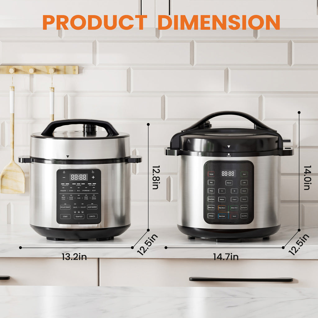 VANECL 9-in-1 Multi-Functional Electric Pressure Cooker, 12 Preset Menu Smart Rice Slow Cooker with Ceramic Inner Pot & Delay Start Function