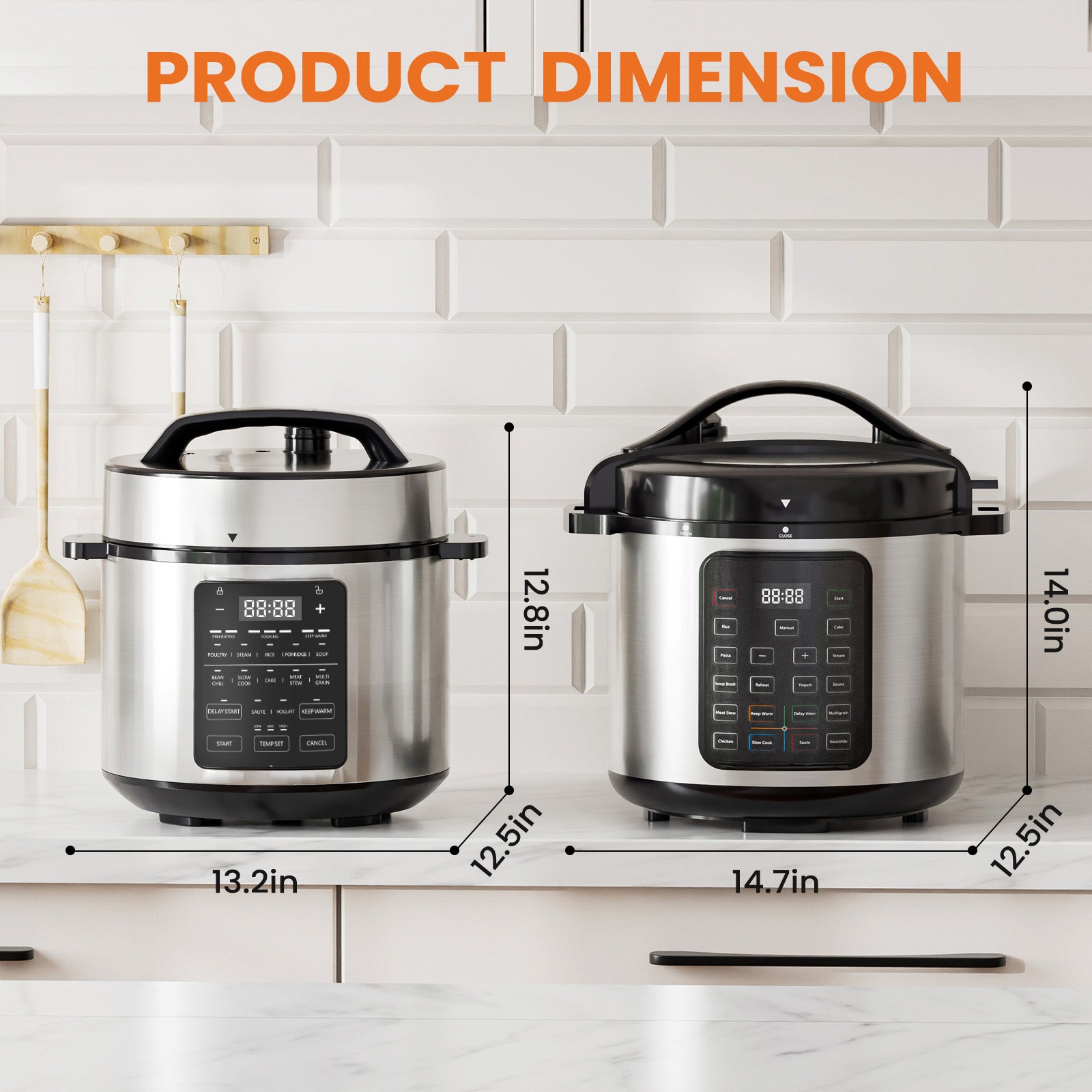 VANECL 9-in-1 Multi-Functional Electric Pressure Cooker, 12 Preset Menu Smart Rice Slow Cooker with Ceramic Inner Pot & Delay Start Function