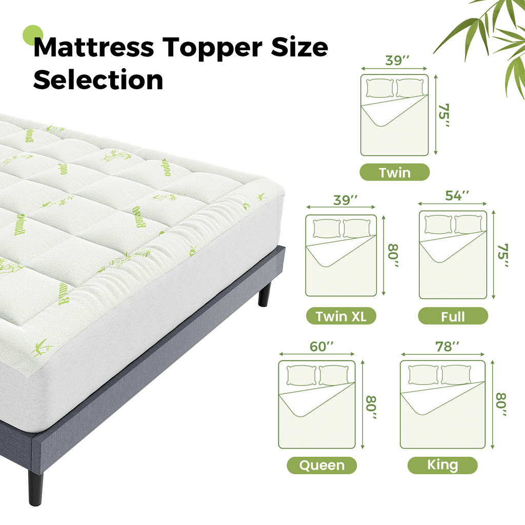 VANECL Full Size Bamboo Viscose Mattress Pad Protector, Thick Breathable Deep Pocket Cooling Mattress Cover Fits 8–16 Inch Mattress