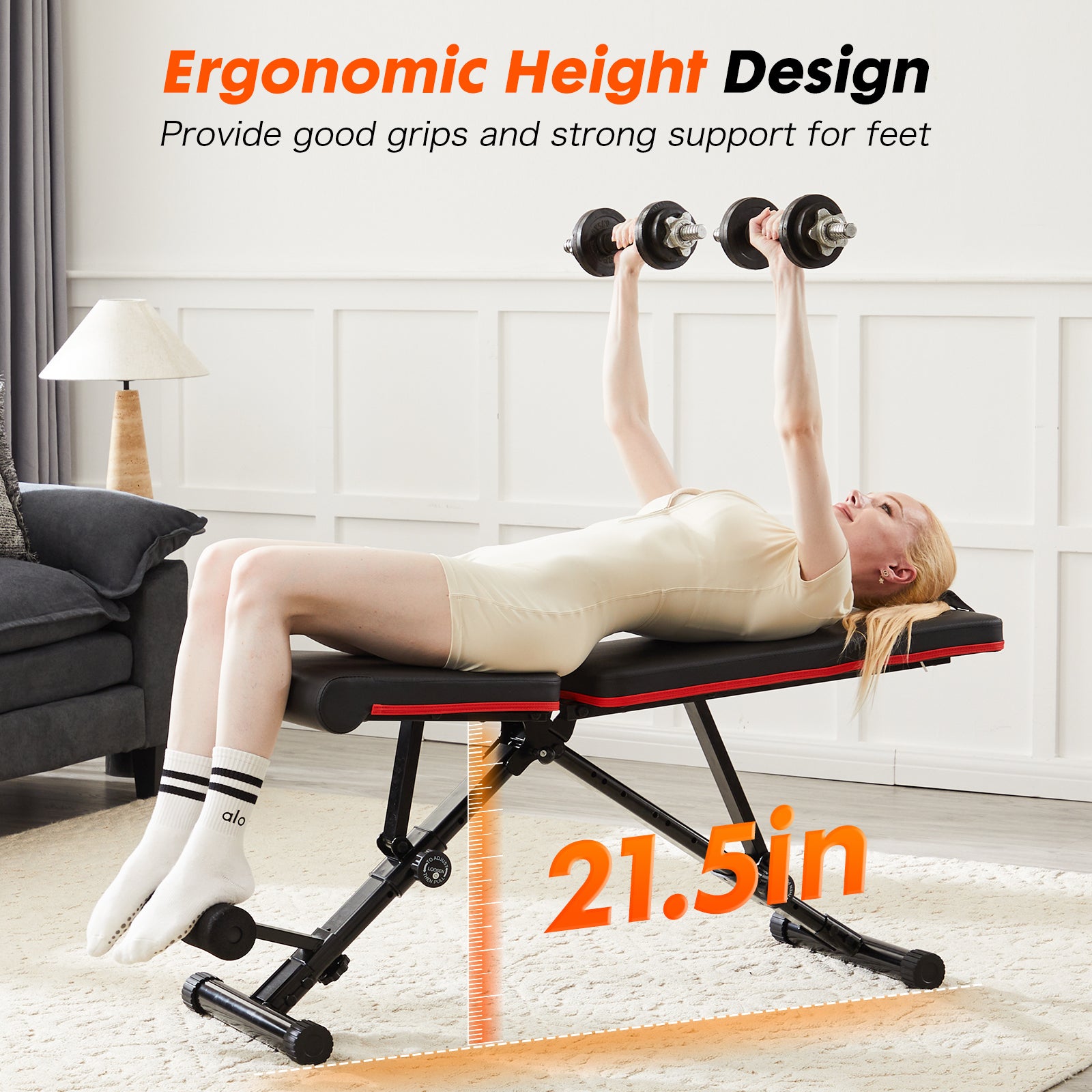 VANECL Adjustable Foldable Weight Bench 795 LBS Capacity, Multi-Position Incline Decline Flat Workout Bench Press for Full Body Strength Training Home Gym
