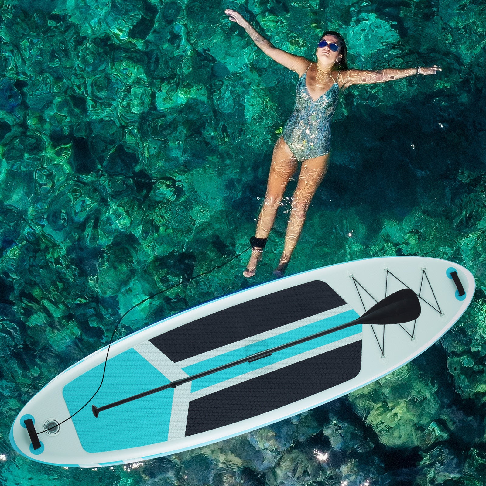 VANECL 10ft 5in Inflatable Stand Up Paddle Board, Wide Stable Non-Slip SUP Board with Full Accessories Pack for Adults & Youths