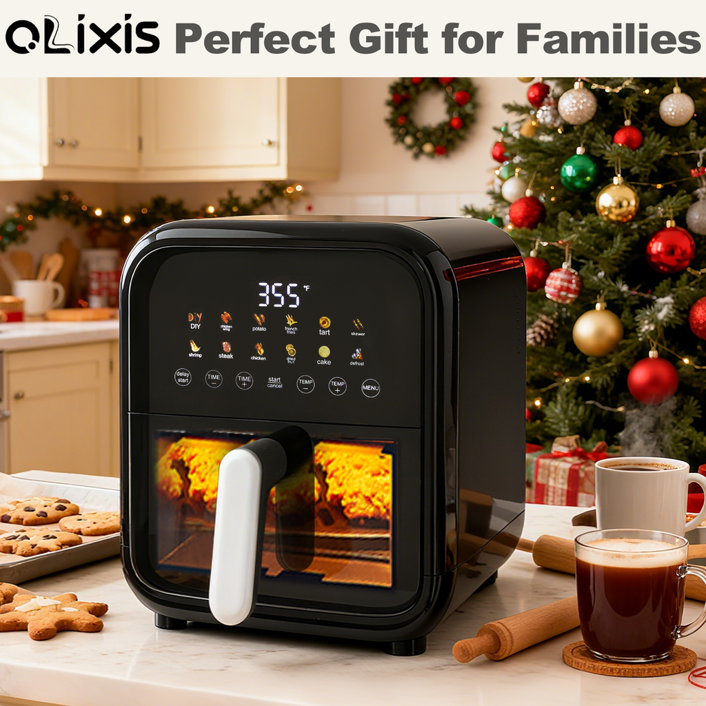 VANECL 7.5QT Air Fryer with Visible Window, Digital Touch Screen Large Family Air Fryer, Non-Stick Dishwasher Safe Basket Oil-Less Healthy Fryer for Home Cooking