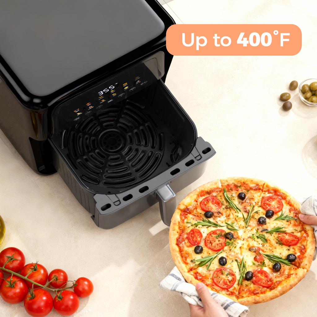 VANECL 7.5QT Air Fryer with Visible Window, Digital Touch Screen Large Family Air Fryer, Non-Stick Dishwasher Safe Basket Oil-Less Healthy Fryer for Home Cooking