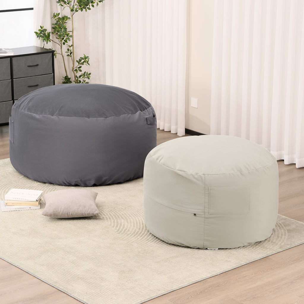 VANECL 4 Feet Foam Filled Bean Bag Chair for Adults & Kids, Soft Removable Washable Cover Lazy Sofa with Side Pocket & Carry Handle for Bedroom Living Room Dorm