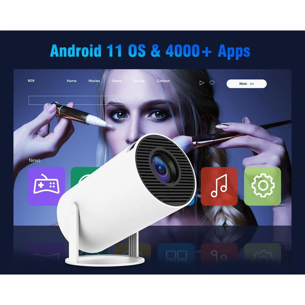 Vanelc Mini Projector with WiFi and Bluetooth,4K 1080P Supported,Outdoor Movie Projector