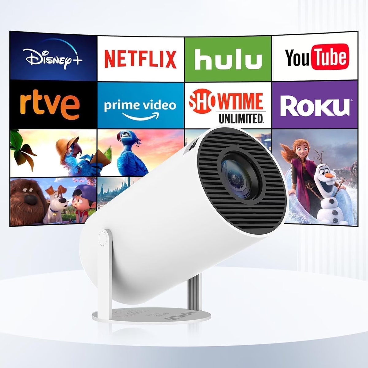 Vanelc Mini Projector with WiFi and Bluetooth,4K 1080P Supported,Outdoor Movie Projector