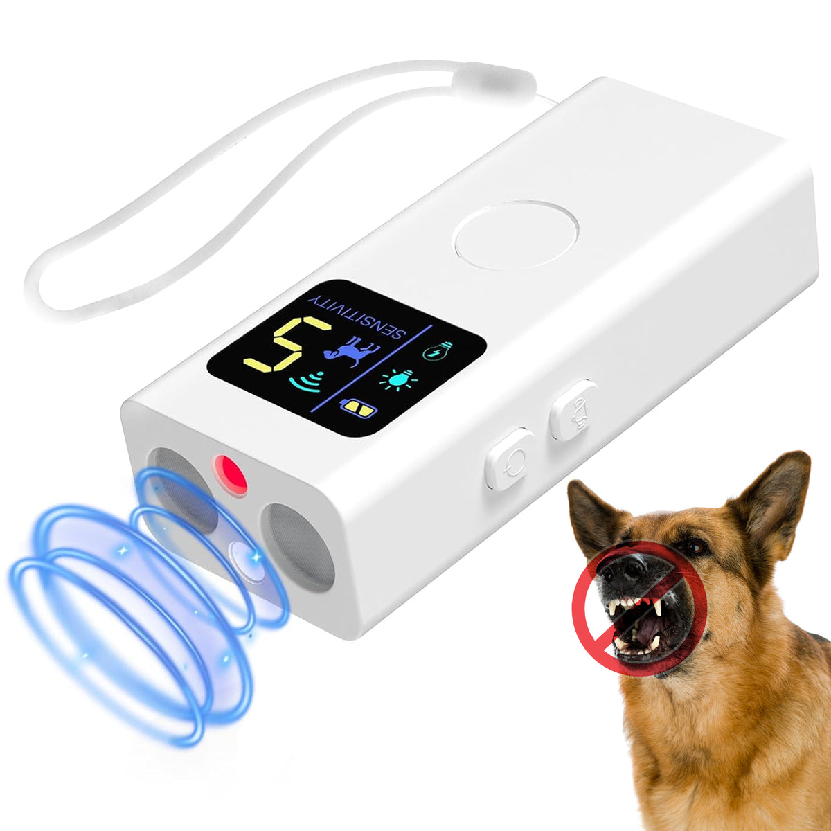 VANECL Ultrasonic Anti Barking Device,3 Modes Indoor/Outdoor Dog Barking Control with LED Light,30 Ft Long Range Alternative to painful dog shock collar