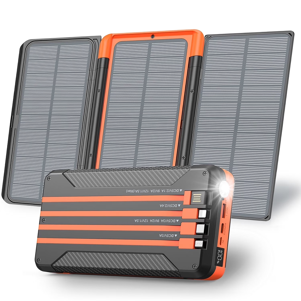 JIUMESS 46800mAh Solar Charger Power Bank 20W Fast Charging with Cables, Battery Pack Compatible for iPhone & Android Cell Phone