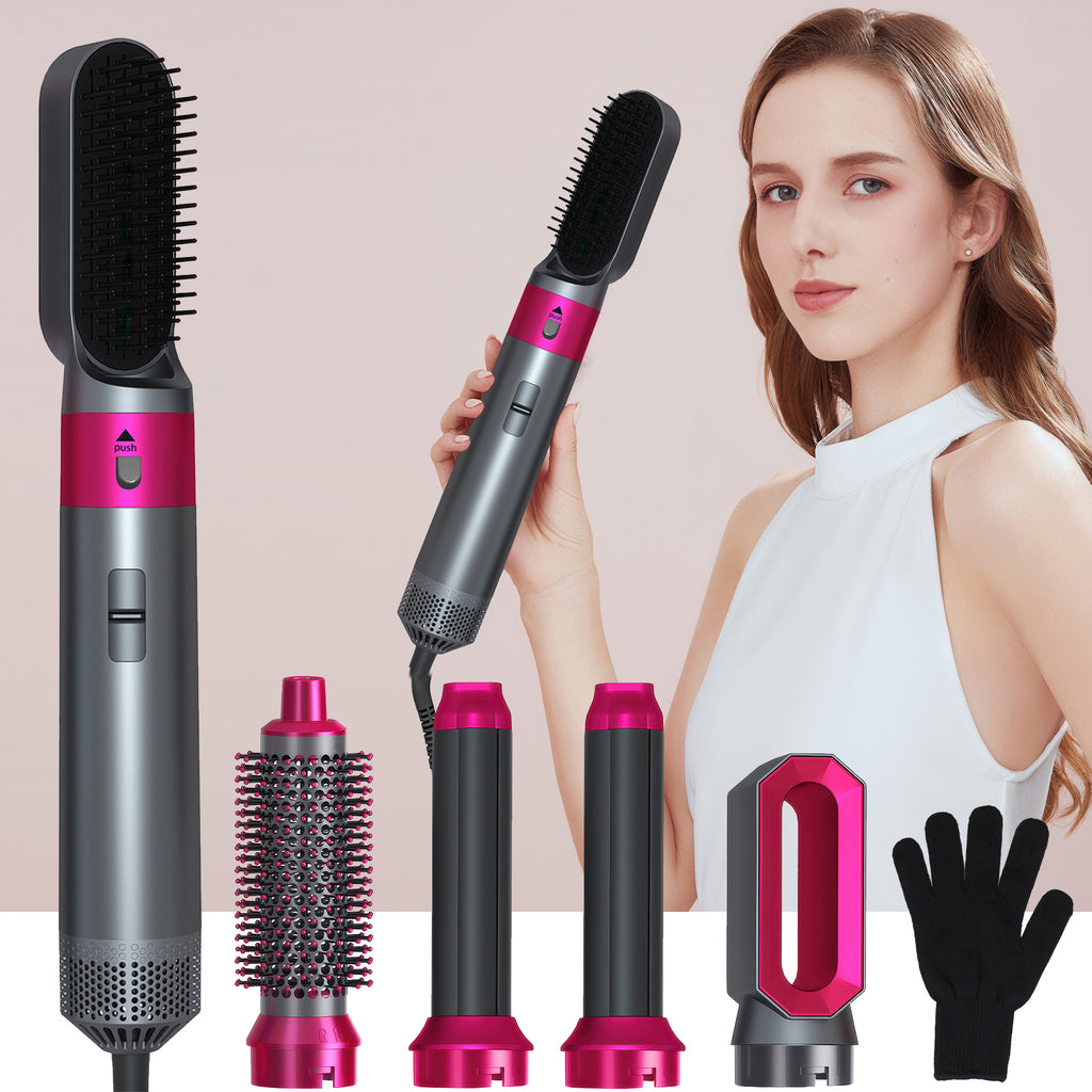 WANDOBAO Hair Dryer Brush Set,5 in 1 Hot Air Brush,Negative Ionic Hair Styling Tools,Gray