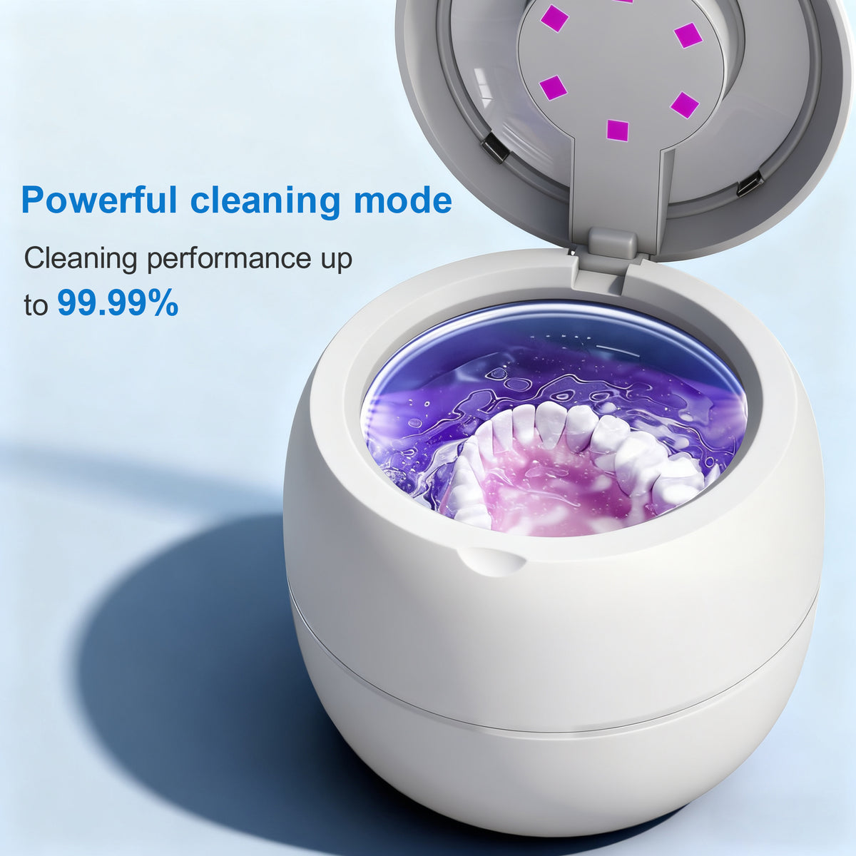 VANECL Ultrasonic Retainer Cleaner Machine,45kHz Portable Denture Cleaner with 4 Modes,210ml Digital Timer and 6 UVC for Denture Aligner,Toothbrush head,Braces,Jewelry