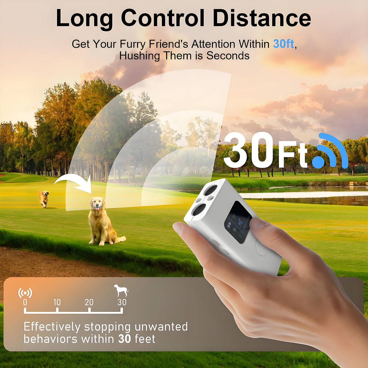 VANECL Ultrasonic Anti Barking Device,3 Modes Indoor/Outdoor Dog Barking Control with LED Light,30 Ft Long Range Alternative to painful dog shock collar
