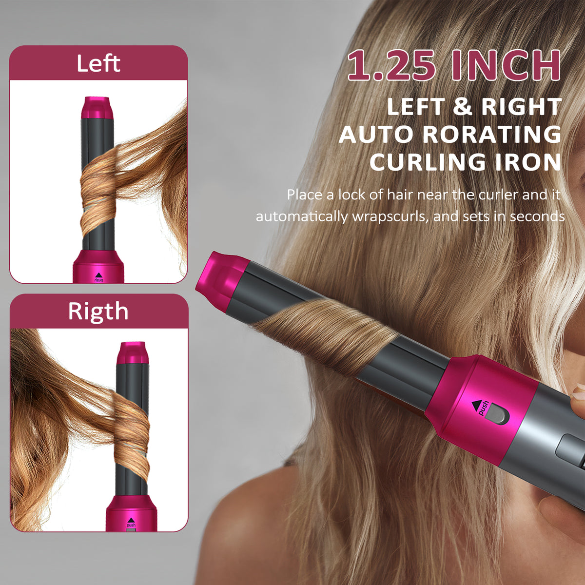 WANDOBAO Hair Dryer Brush Set,5 in 1 Hot Air Brush,Negative Ionic Hair Styling Tools,Gray