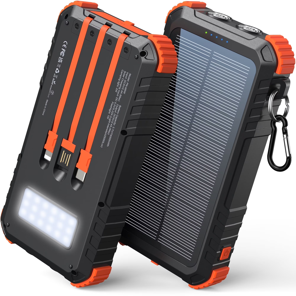 JIUMESS 45800mAh Solar Power Bank 15W Fast Charging, Solar Charger Compatible for iPhone, Android Phone