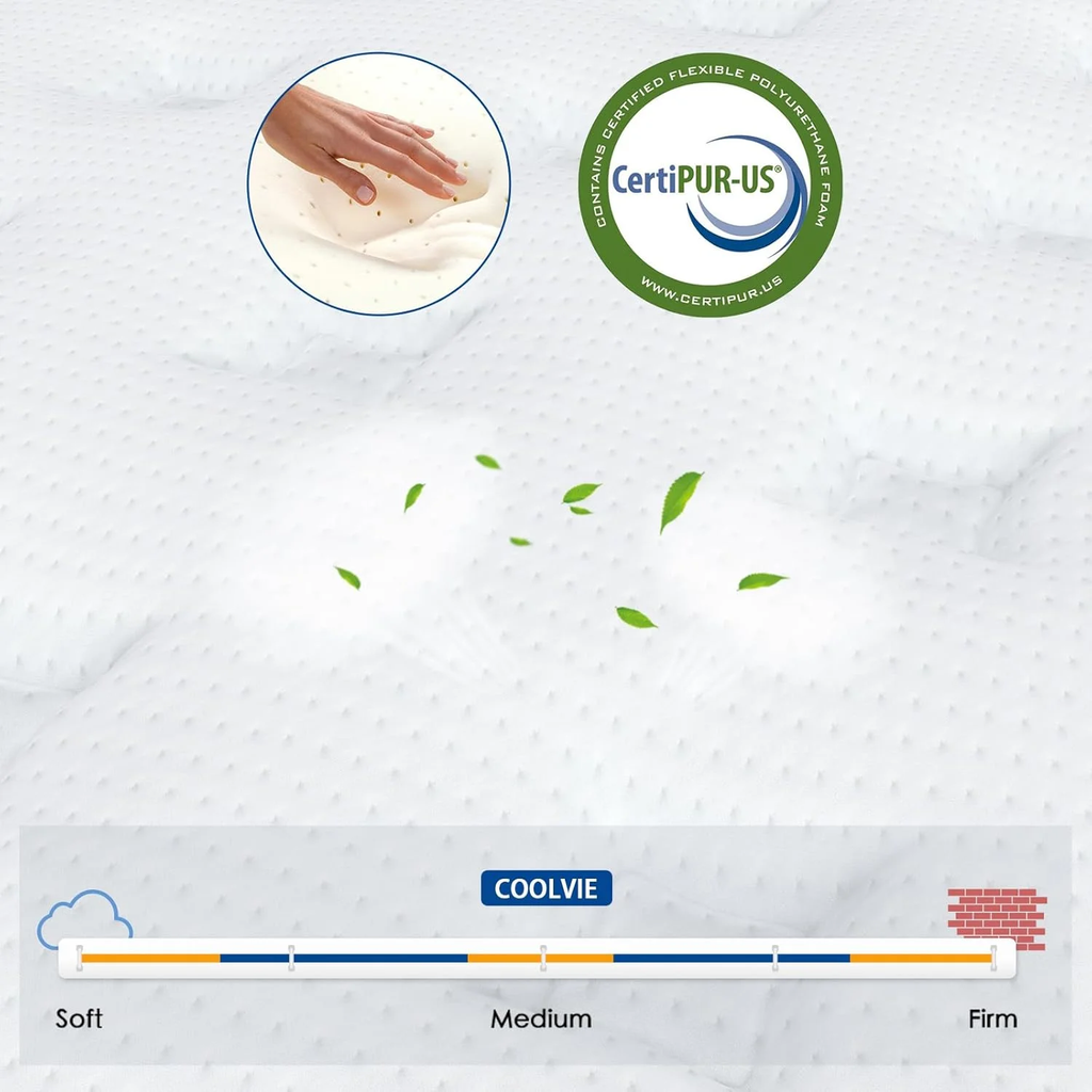 Aminy Twin Mattress, 10" Memory Foam Hybrid Mattress in a Box, Pocket Spring Mattress with Cooler Sleep and Pressure Relief, 39"*75"