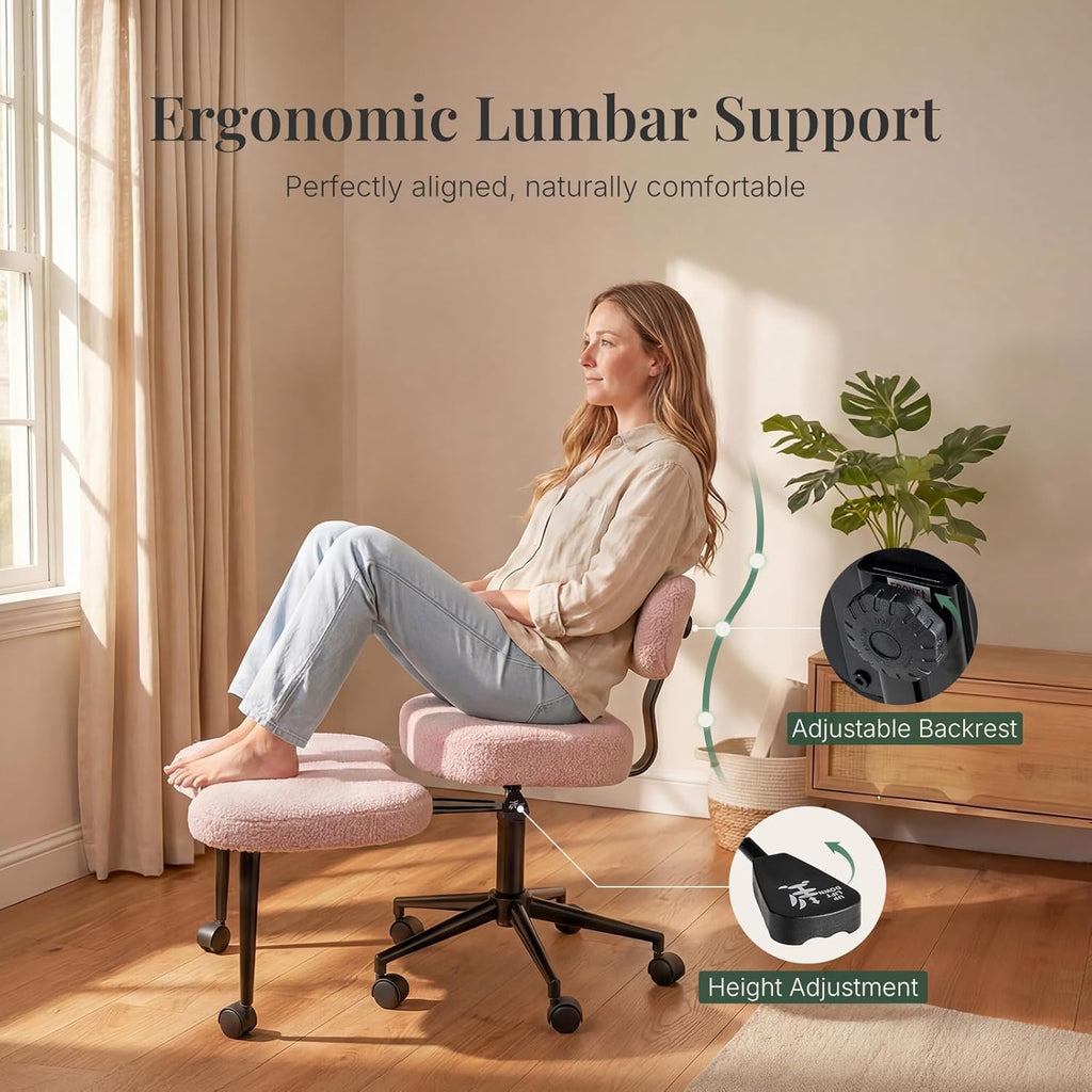 VANECL Ergonomic Cross Legged Meditation Chair, Anti-Slip Stable Meditation Seat for Indoor Meditation Reading Bay Window Rest