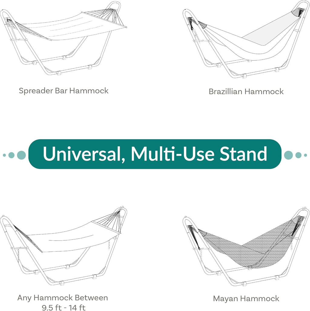 VANECL Heavy Duty Powder Coated Steel Hammock Stand, Detachable Portable Hammock Frame for Indoor Outdoor Garden Camping Beach