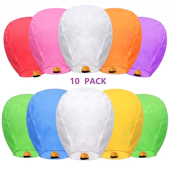 WANDOBAO 10 Pack Colorful Paper Lanterns, Chinese Paper Lanterns for Party, Festive Decorative Lanterns for Wedding, Birthday, Celebration
