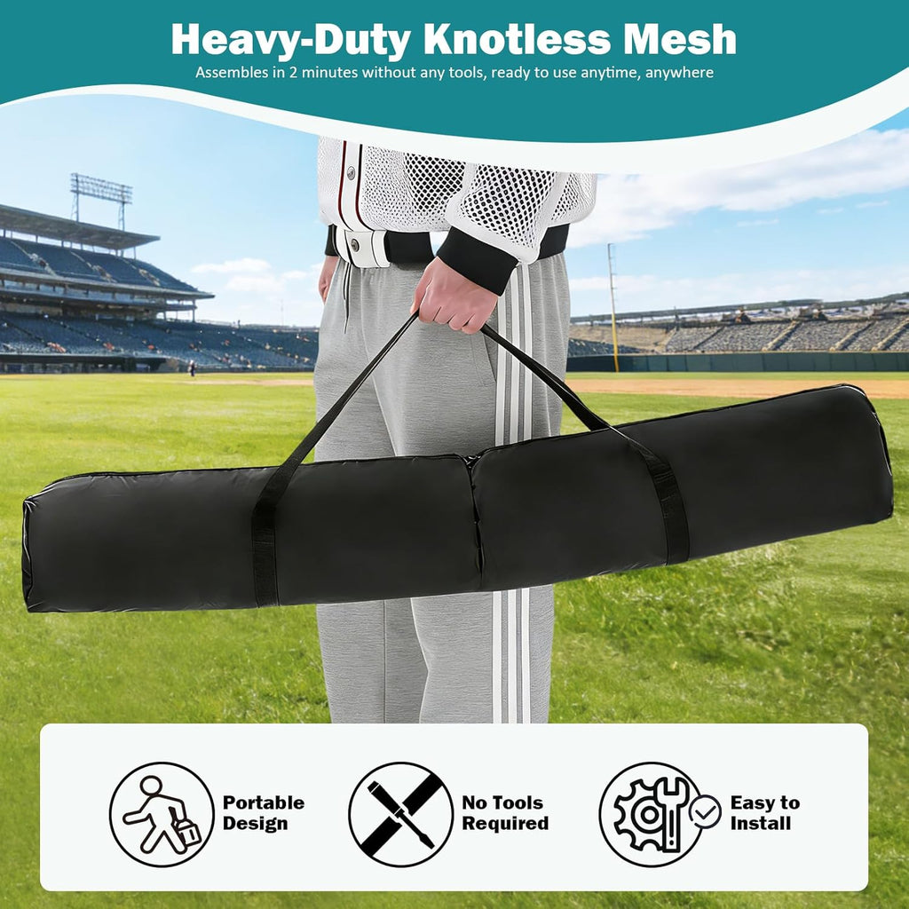 VANECL 7FT×7FT B0w Frame Baseball Softball Practice Net with Strike Zone Target & Carry Bag for Hitting and Pitching Training