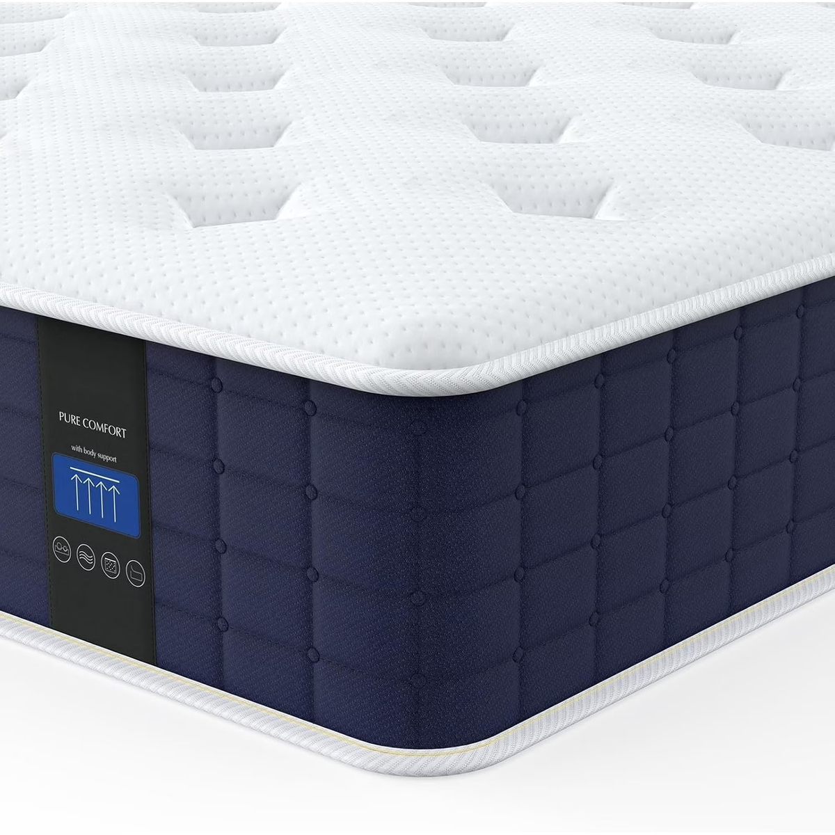 Aminy Twin Mattress, 10" Memory Foam Hybrid Mattress in a Box, Pocket Spring Mattress with Cooler Sleep and Pressure Relief, 39"*75"