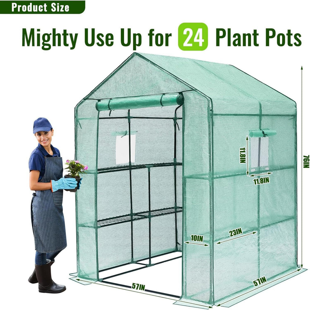 VANECL Portable Mini Tunnel Greenhouse with PE Cover, Indoor Outdoor Compact Plant Growing Greenhouse for Backyard Seedling Cultivation