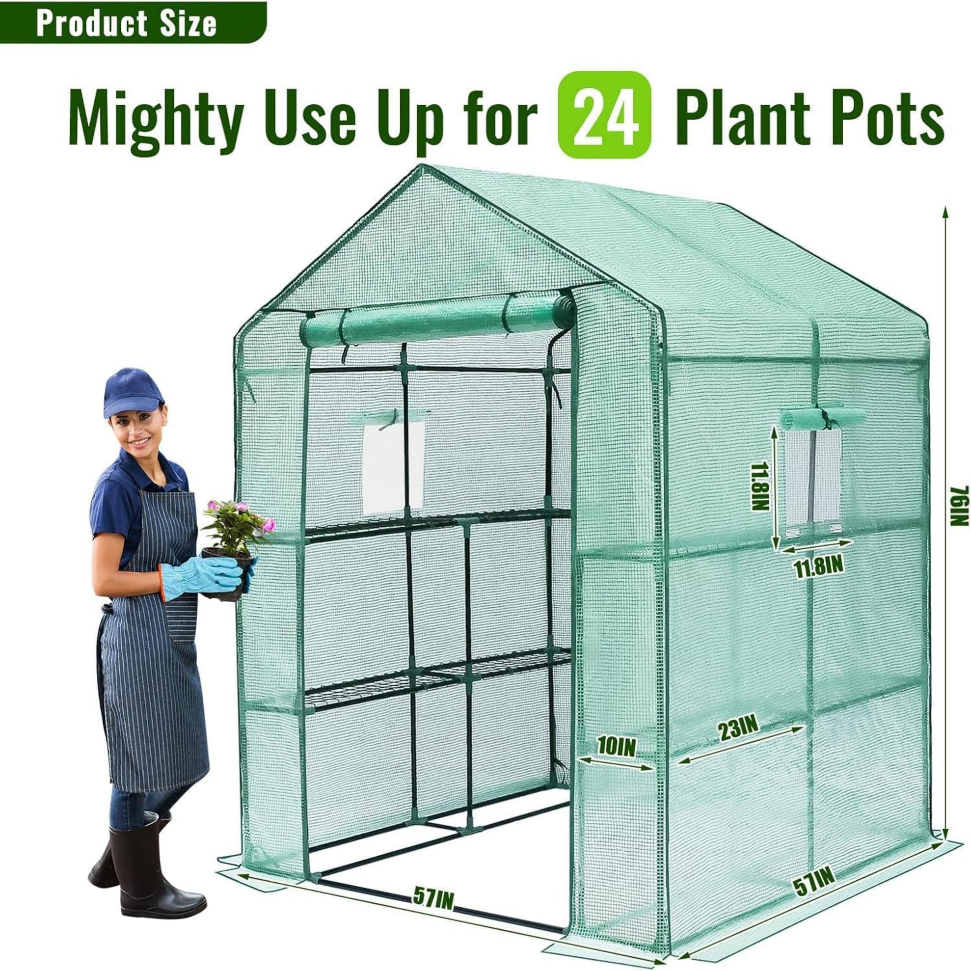 VANECL Portable Mini Tunnel Greenhouse with PE Cover, Indoor Outdoor Compact Plant Growing Greenhouse for Backyard Seedling Cultivation