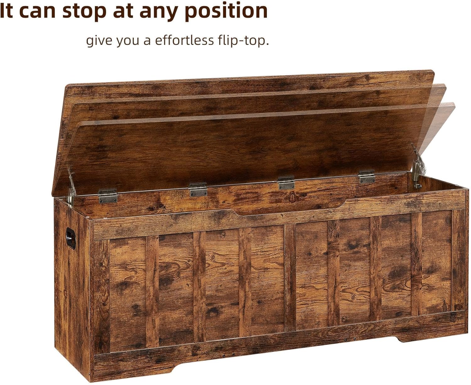 VANECL 47.2 Inch Large Storage Chest Ottoman Bench with 2 Gas Hinges & U-Shaped Handles, Heavy Duty Entryway Storage B0x Holds Up to 150 Lbs for Bedroom Hallway