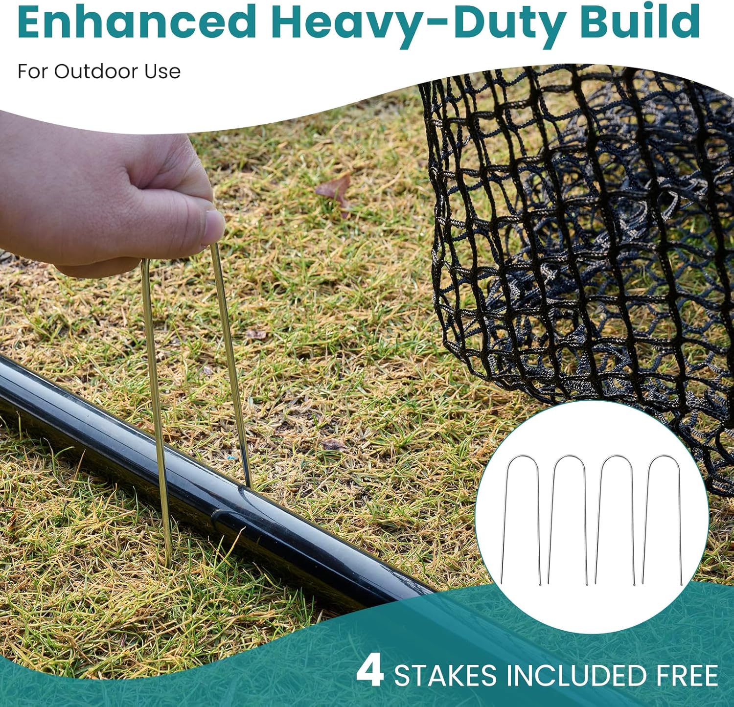 VANECL 10×7FT Golf Practice Hitting Net with Fiberglass Frame, Portable Indoor Outdoor Backyard Garage Golf Training Net