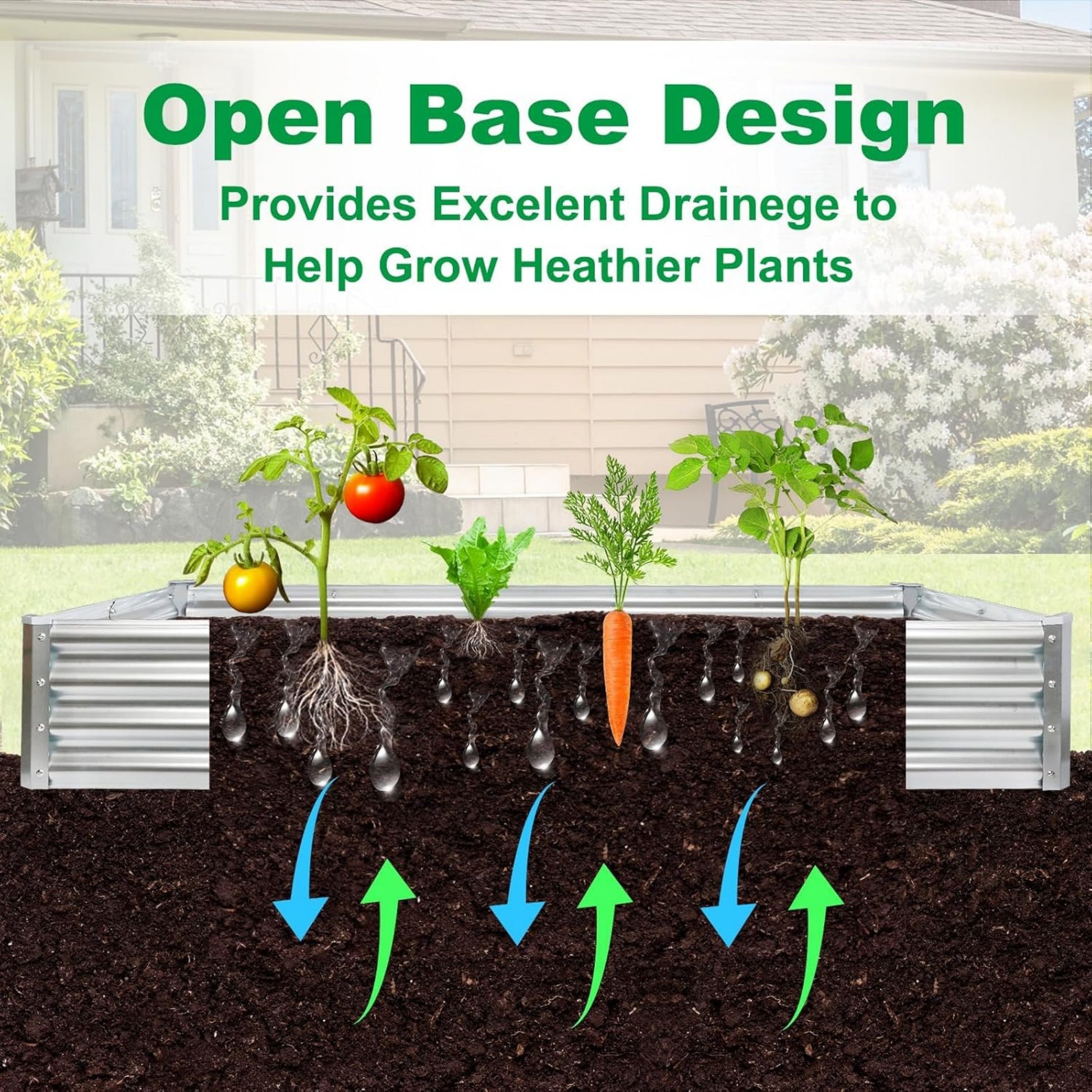 VANECL 2 Pack Galvanized Metal Raised Garden Beds, 6×3×1FT Open-B0ttom Outdoor Planter B0xes for Vegetables, Herbs & Flowers