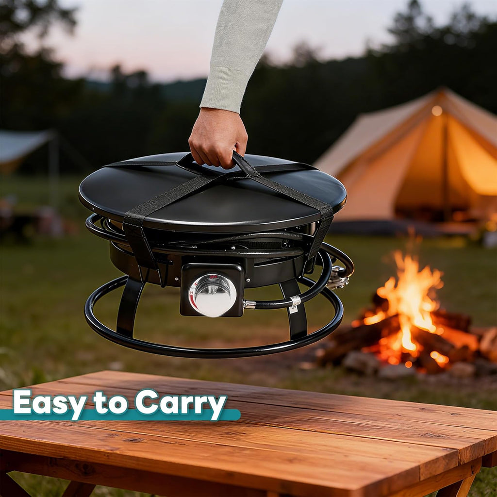 VANECL 58000 BTU Portable Propane Fire Pit, 19 Inch Smokeless Outdoor Gas Fire Bowl with Protective Cover & Carry Kit, CSA Certified