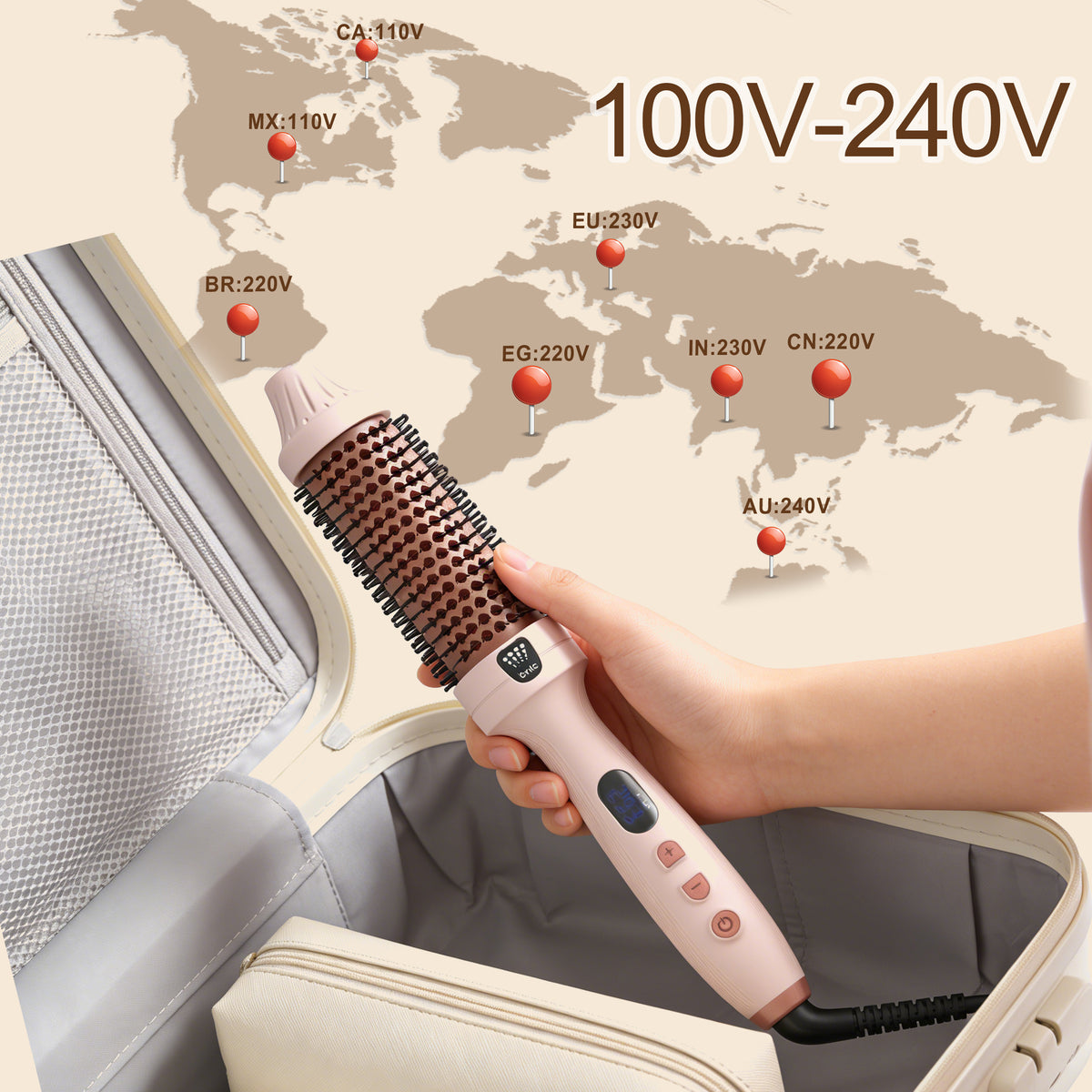 OAKSKY Infrared Thermal Brush, Curling Iron Heated Round Brush,Negative Ions for Smooth, Shiny Hair with Less Damage
