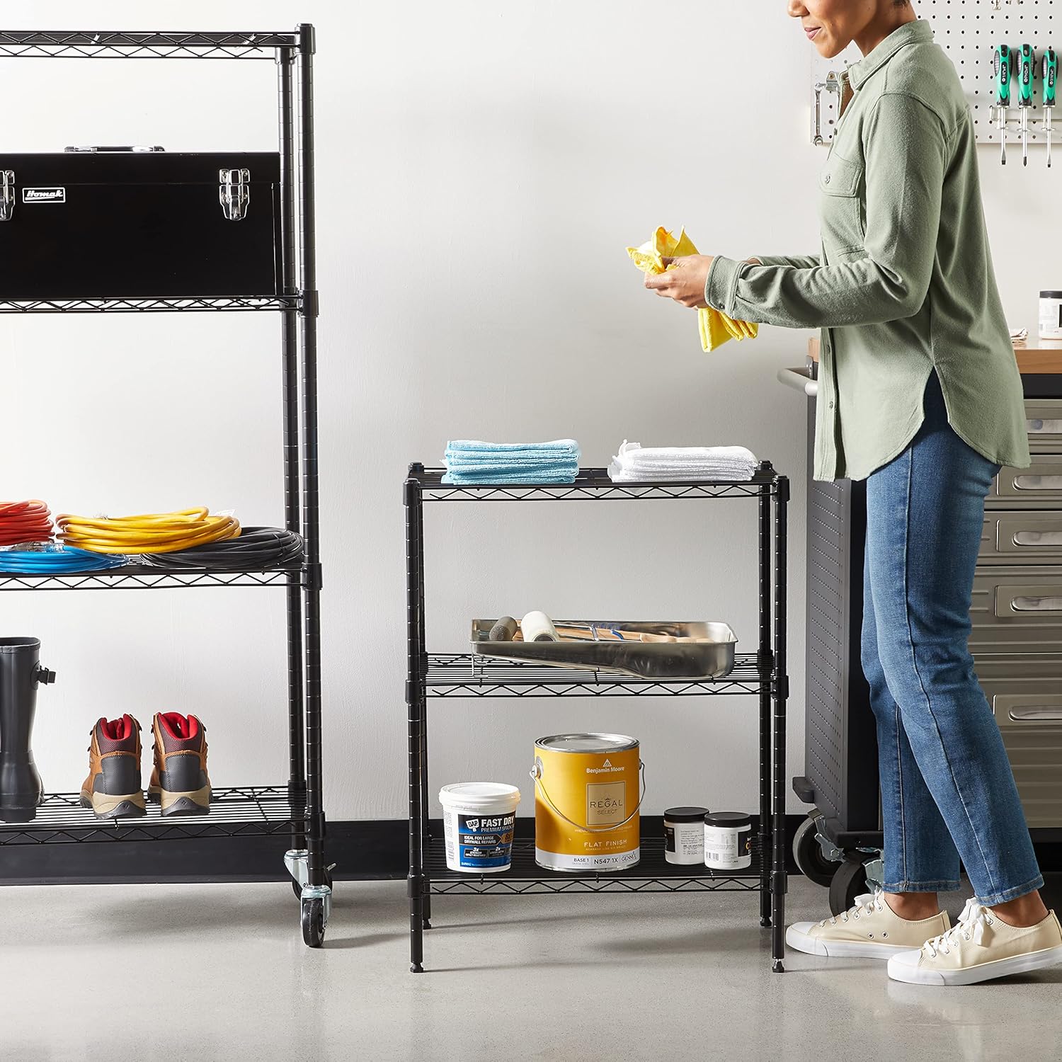 VANECL Heavy Duty Adjustable Metal Wire Storage Shelving Unit, Freestanding Steel Organizer Rack for Garage Kitchen Bathroom