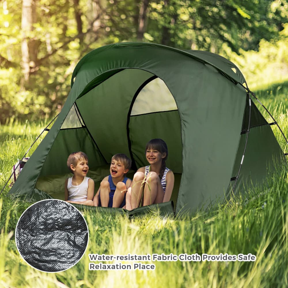 VANECL 2 Person Outdoor Elevated Camping Cot Tent with Extra External Rain Cover, Self-Inflating Sleeping Mat Included, Heavy-Duty Off-Ground Camping Tent Cot with Wheeled Carry Bag, Gray All-Season Camping Shelter
